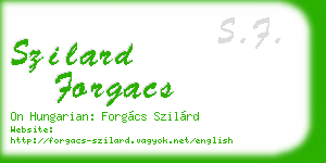szilard forgacs business card